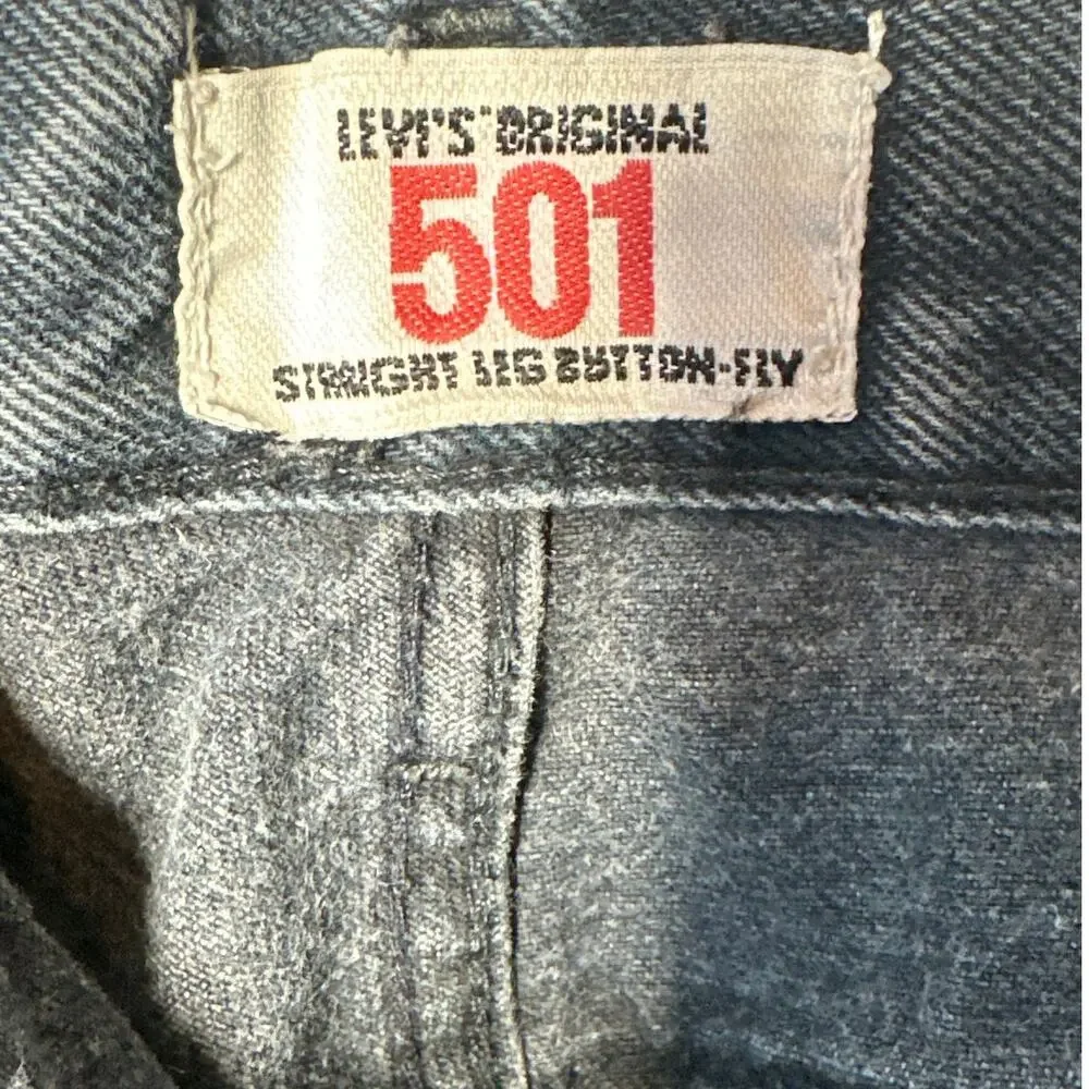 Vintage Levi’s 501 Y2K Men's Button Fly Straight Leg Denim Jeans Black 31x32